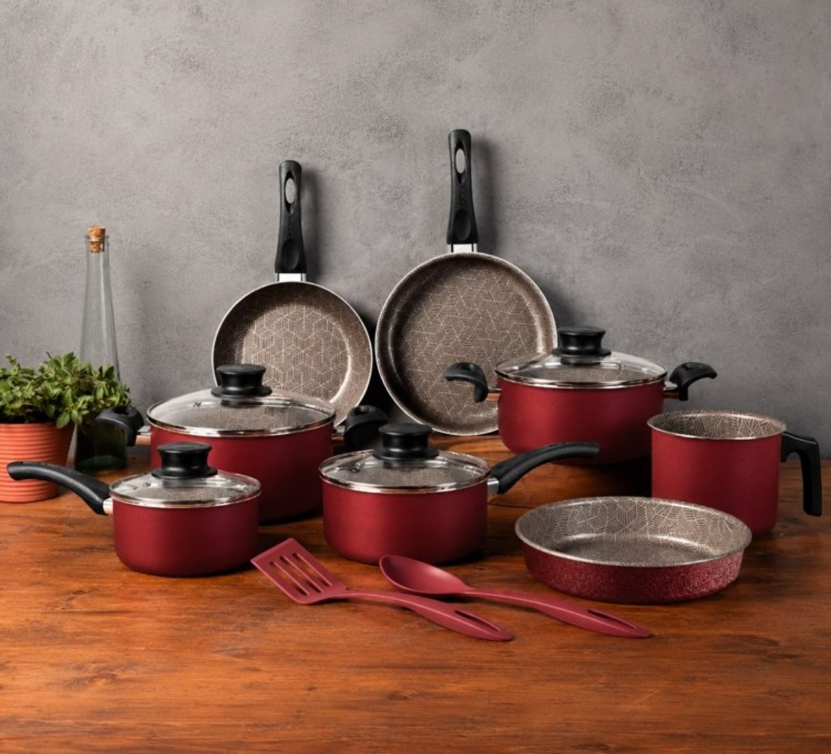 🥘 Jogo De Panelas Paris 10 Peças Vermelho Tramontina