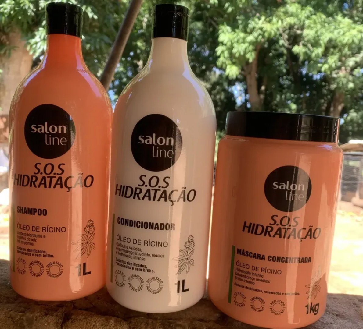 ✅ Kit Shampoo e Condicionador 1L + Máscara 1kg SOS Hidratação