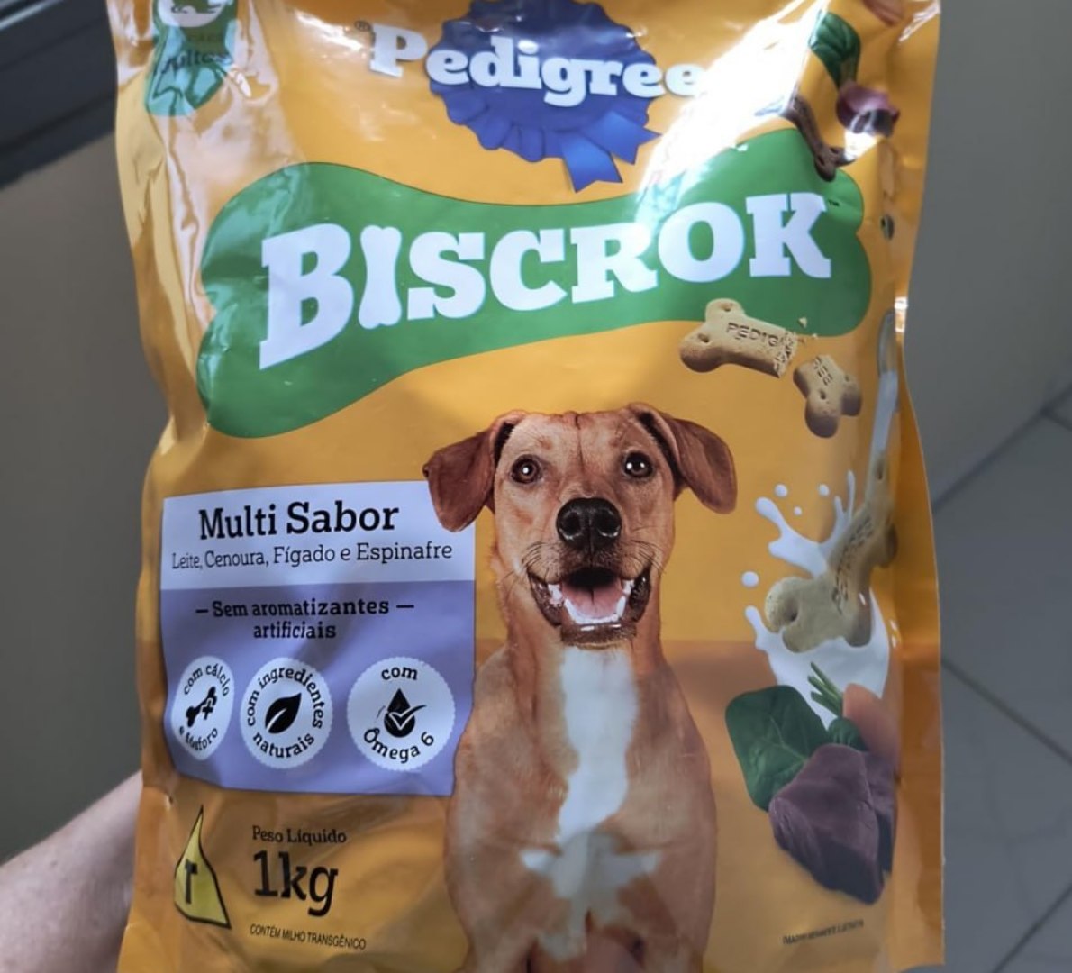 🐶 Biscoito Pedigree Biscrok Para Cães Adultos Multi 1Kg