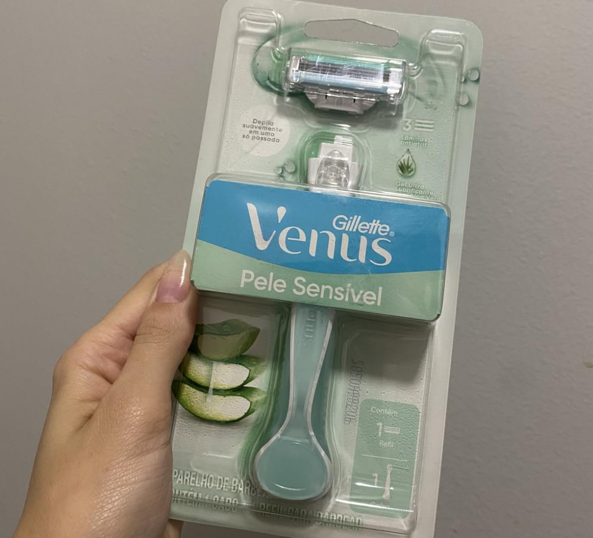 🪒 Gillette Venus Pele Sensível Aparelho de Depilar Recarregável com Aloe Vera - 1 Unidade