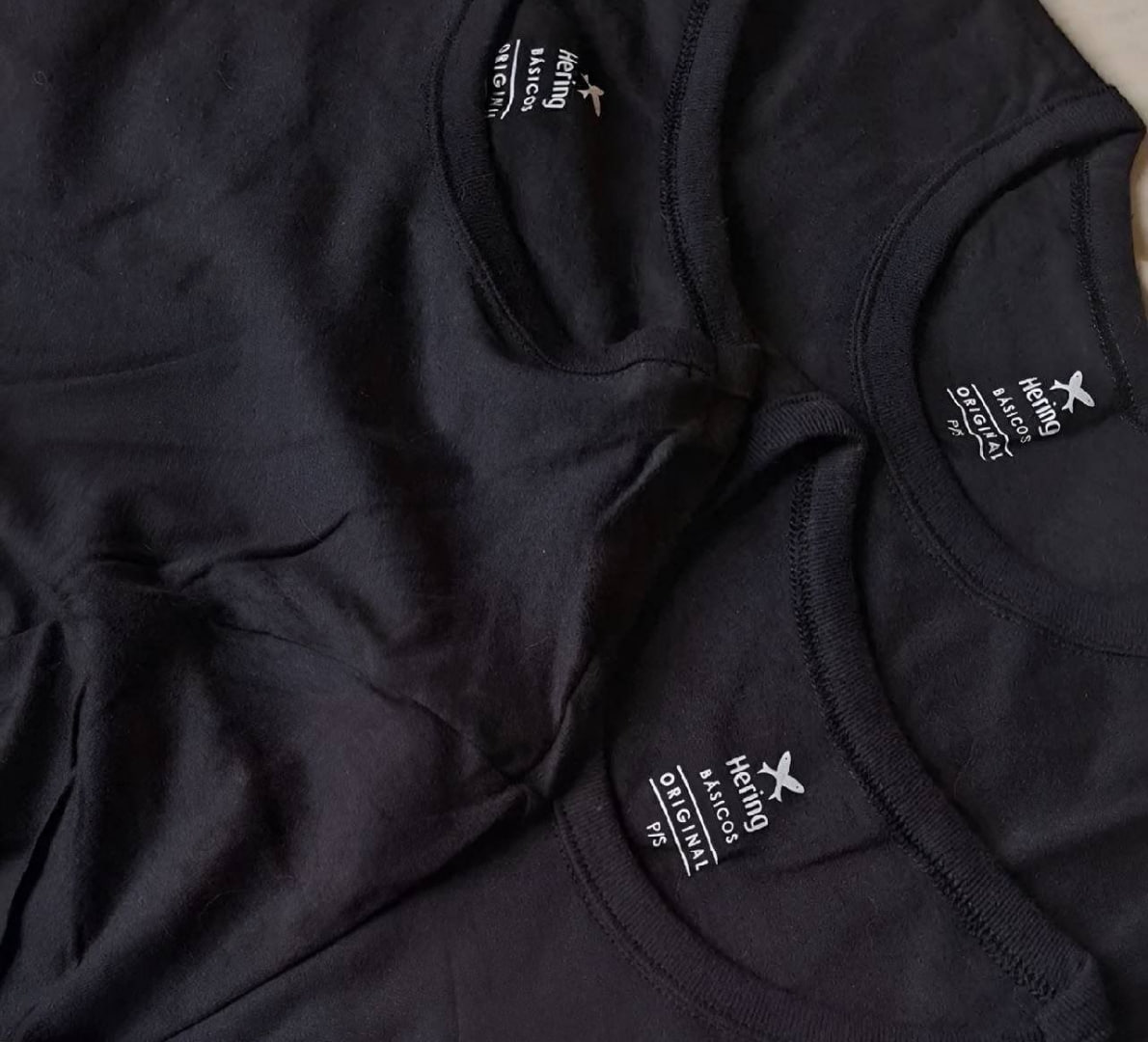 👕 Kit Com 3 Camisetas Básicas Slim Preto - Hering