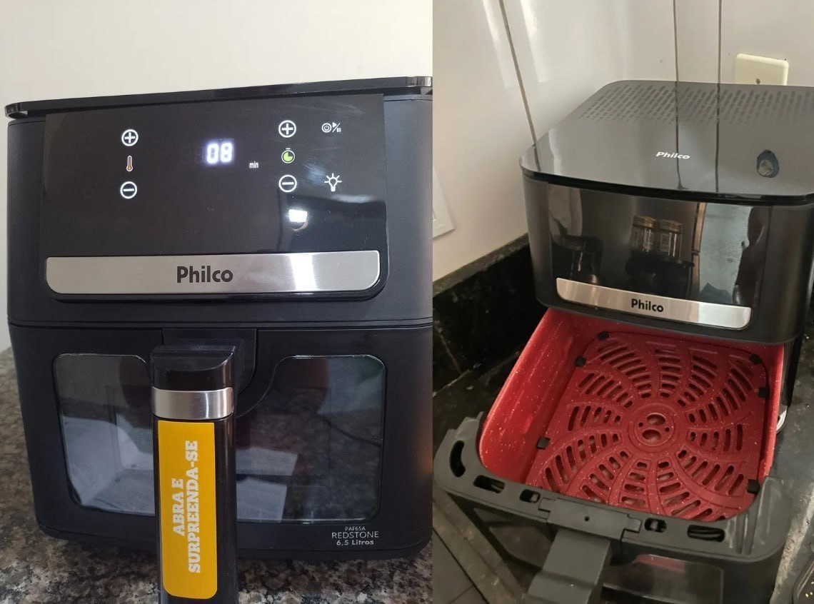 🍟 Air Fryer Philco 6,5L Visor Glass e Redstone 1700W 127v