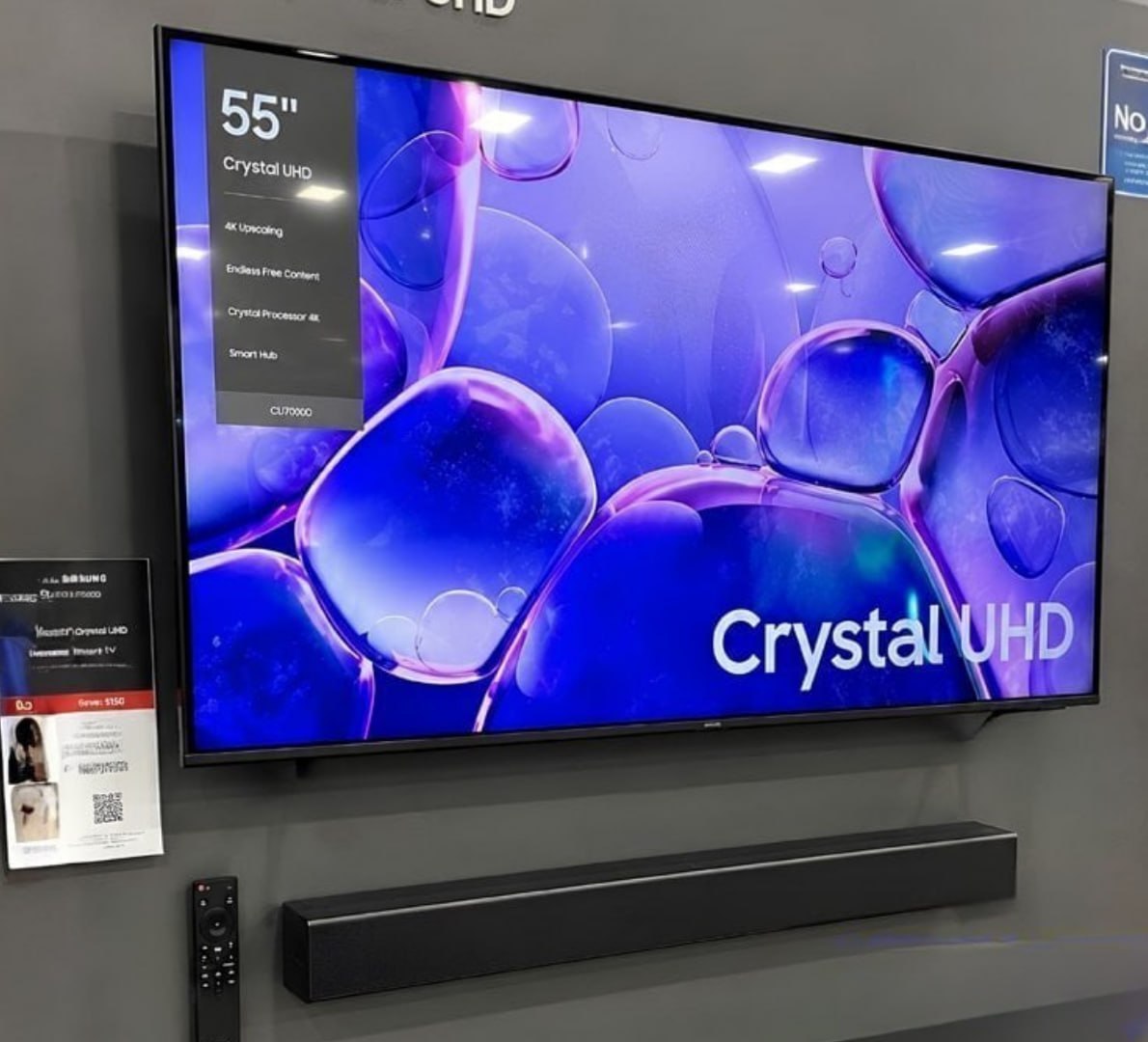 📺 Samsung Smart TV 55" 4K Crystal UHD + Soundbar B-Series HW-B400F 40W