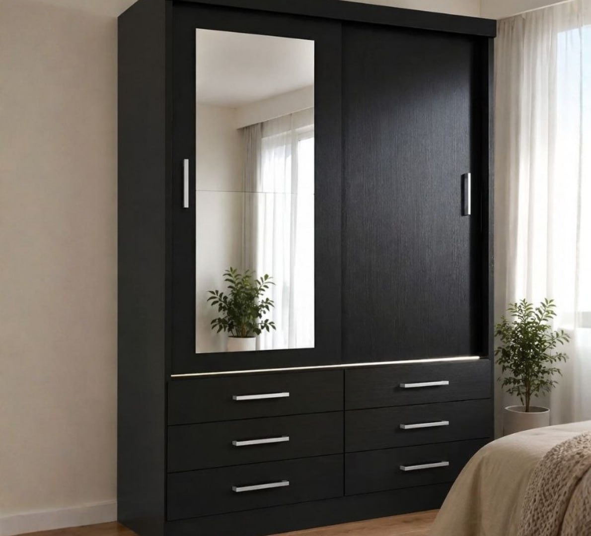 ✅ Guarda Roupa Tonielque Móveis GR Capri 2P/Esp Onix