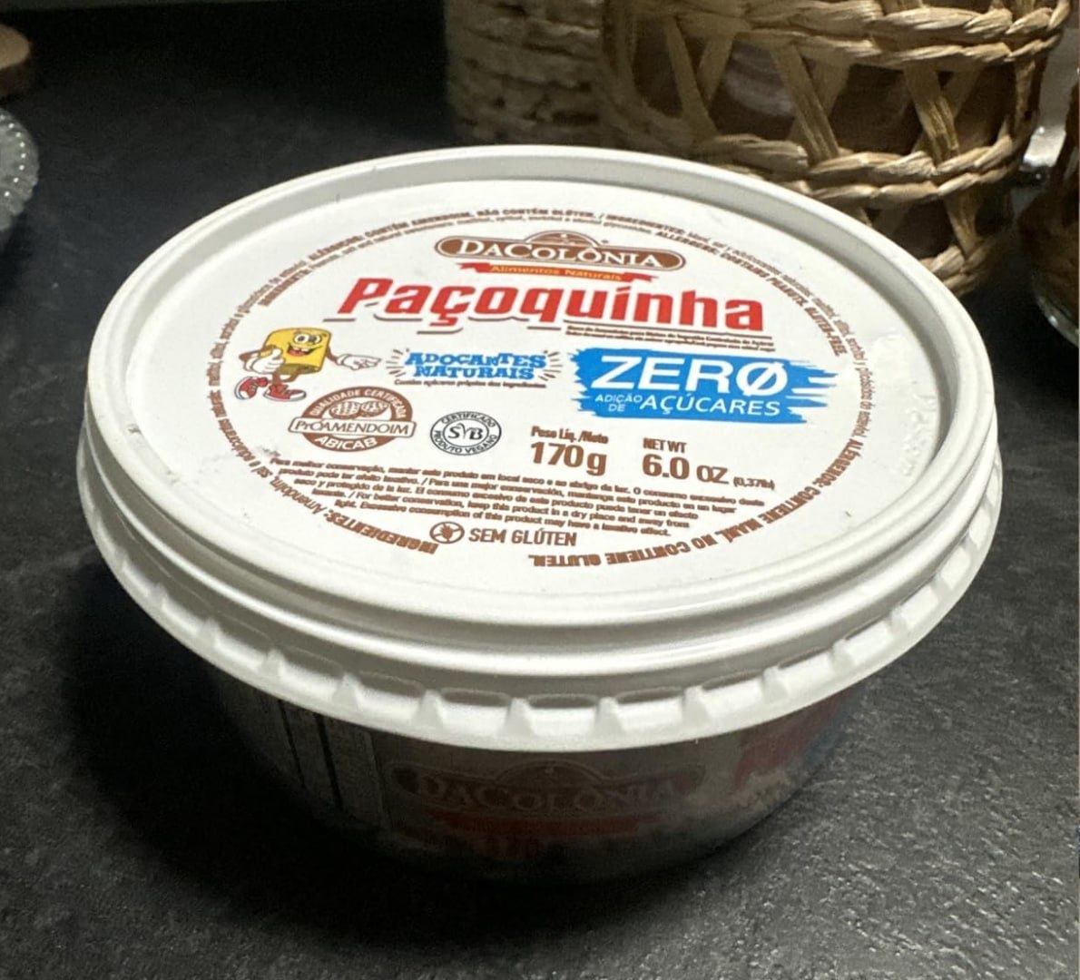 🥜 Da Colonia Paçoquinha Rolha Zero Adição De Açúcares 170G