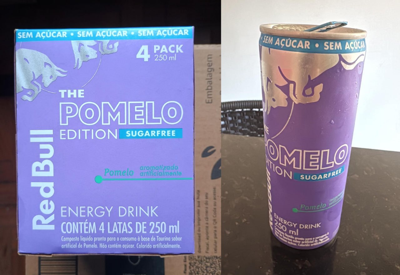 ⚡️ Red Bull Energético, Pomelo, Sem Açúcar, 250ml, 4 latas
