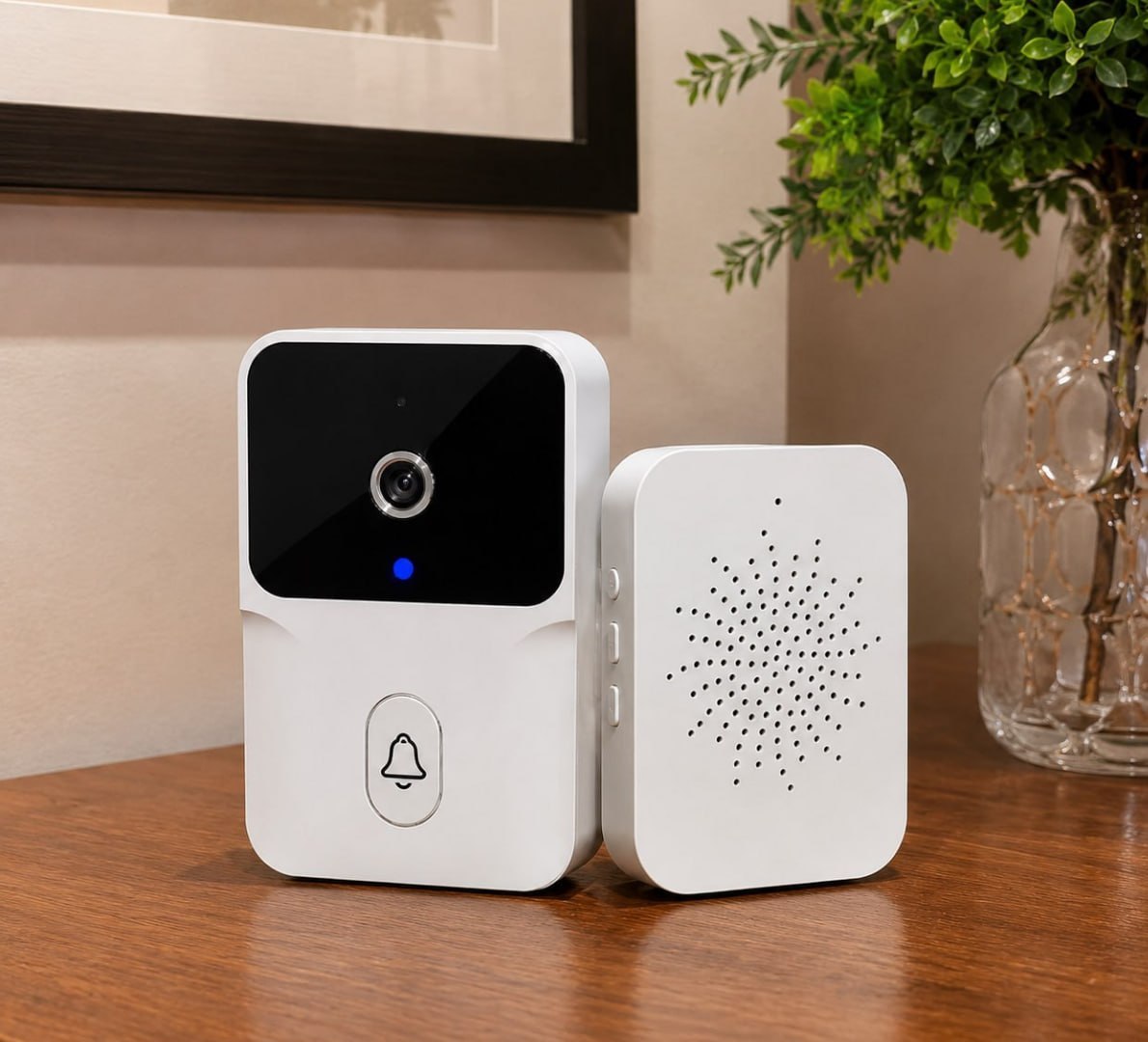 🛎 Campainha Inteligente Wi-Fi Câmera 480P Áudio 2 Vias Visão Noturna