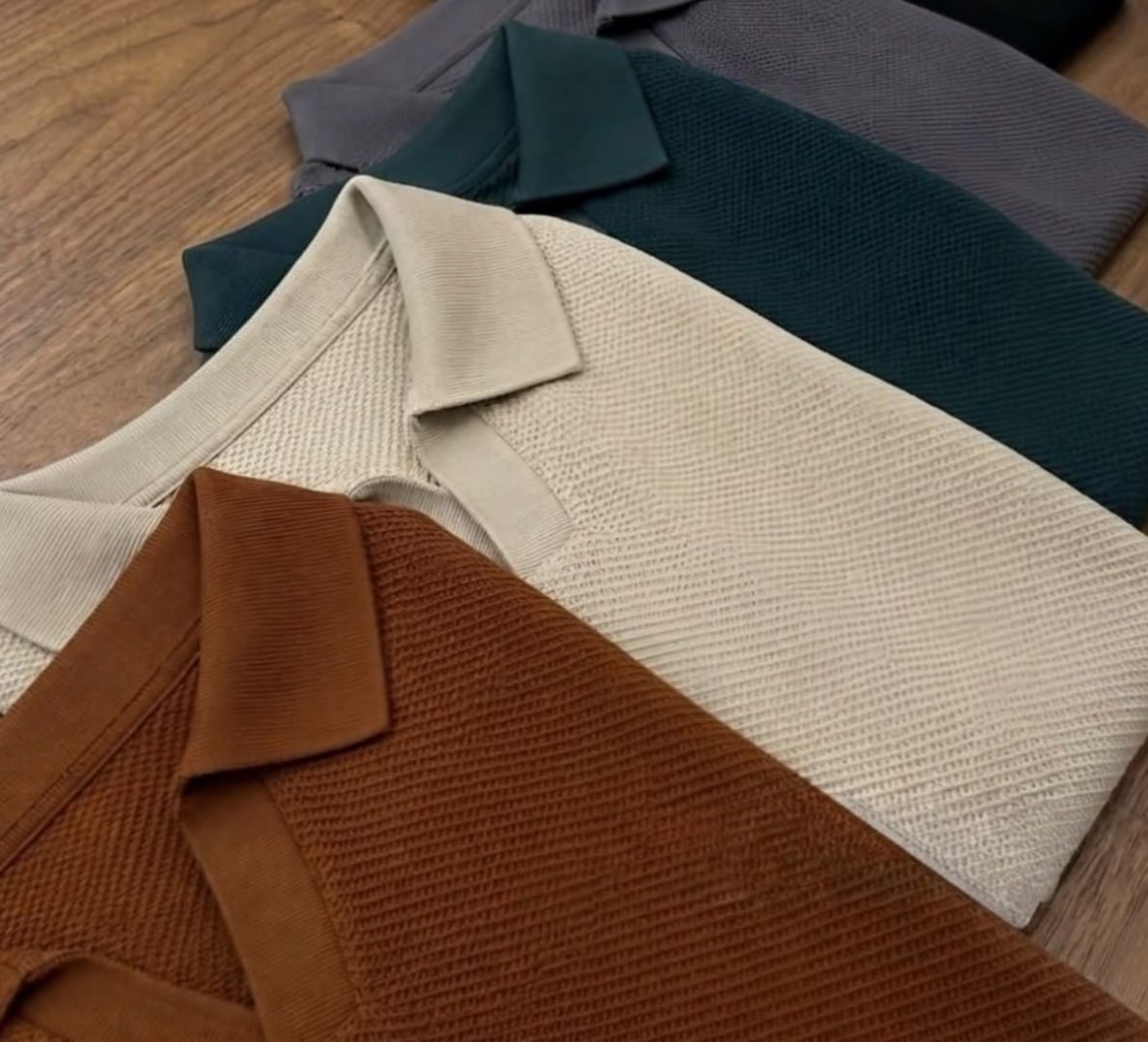 👟 Camisa Camiseta Polo Texturizada (várias cores)
