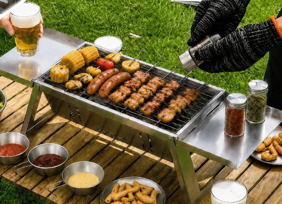 🍢 Churrasqueira Portátil Inox