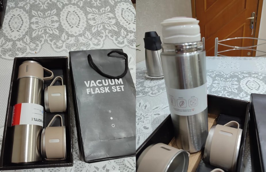 ☕️ Garrafa Térmica 500ml Com Kit 3 Xícara