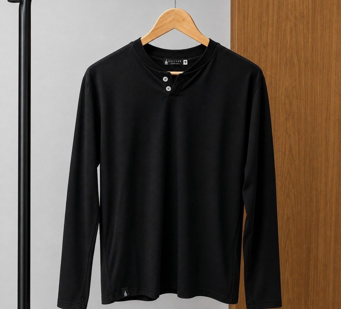 👕 Camiseta Henley Manga Longa Slim