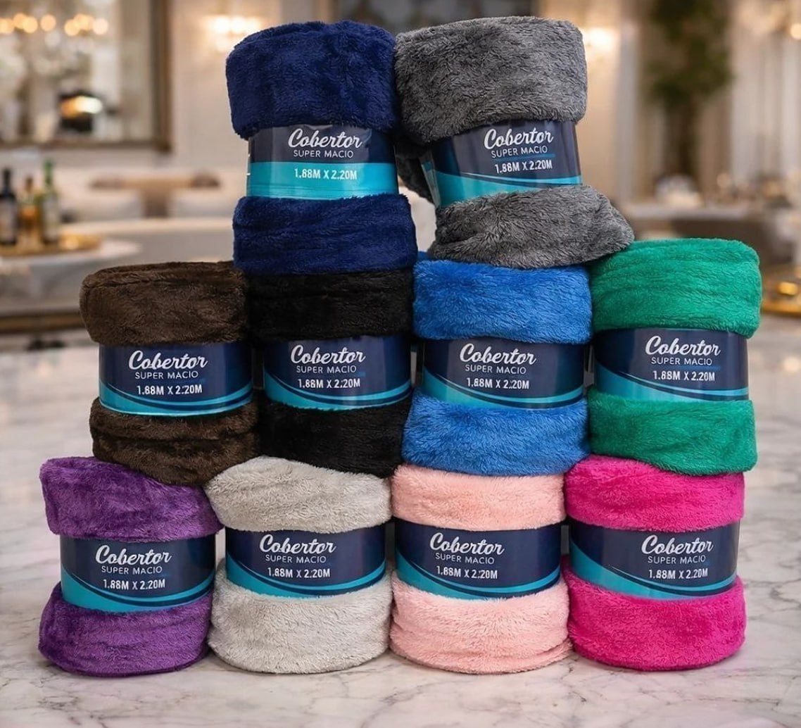 ✅ 3 Manta Microfibra Coberta Casal Solf 2,00x1,80cm Macia Lisa