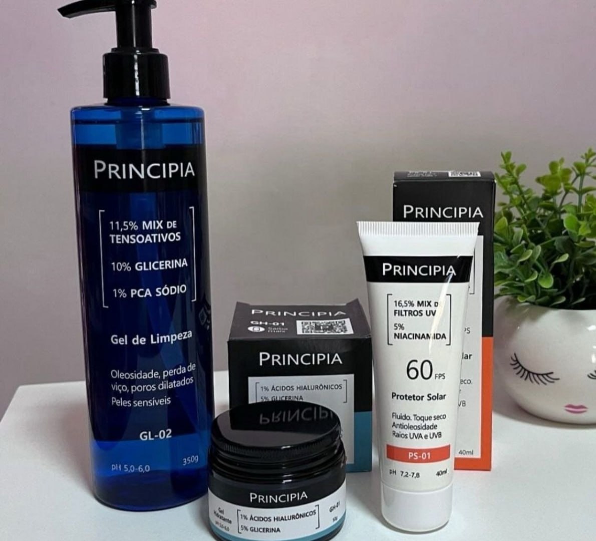 ✅ Kit Principia para Rotina de Skincare Pele Sensível com Protetor Solar FPS 60