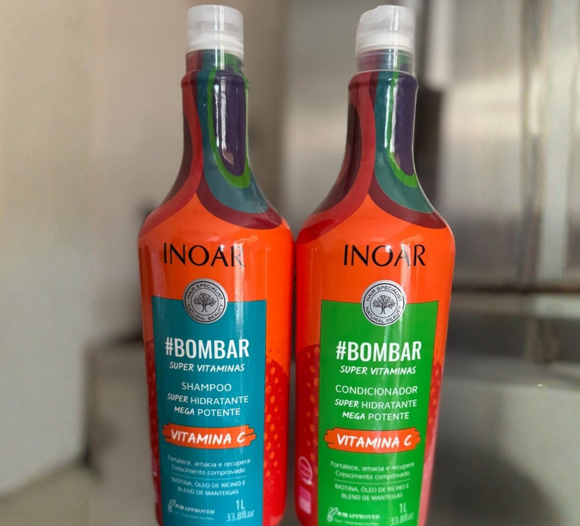 🧴 Kit #Bombar Super Vitaminas (Shampoo e Condicionador 1L) - Inoar