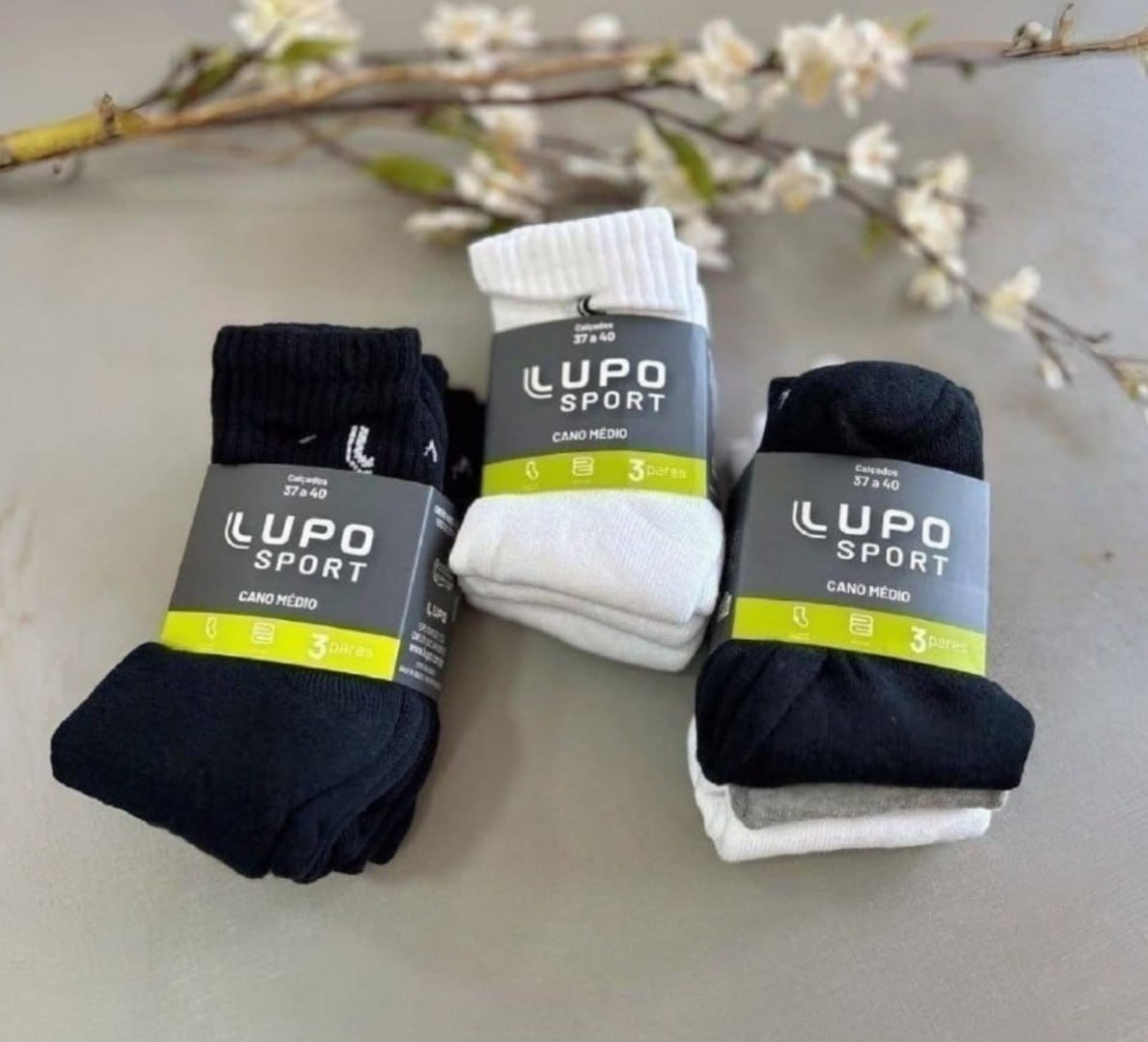🧦 6 Pares Meias Lupo Sport Cano Médio Alto