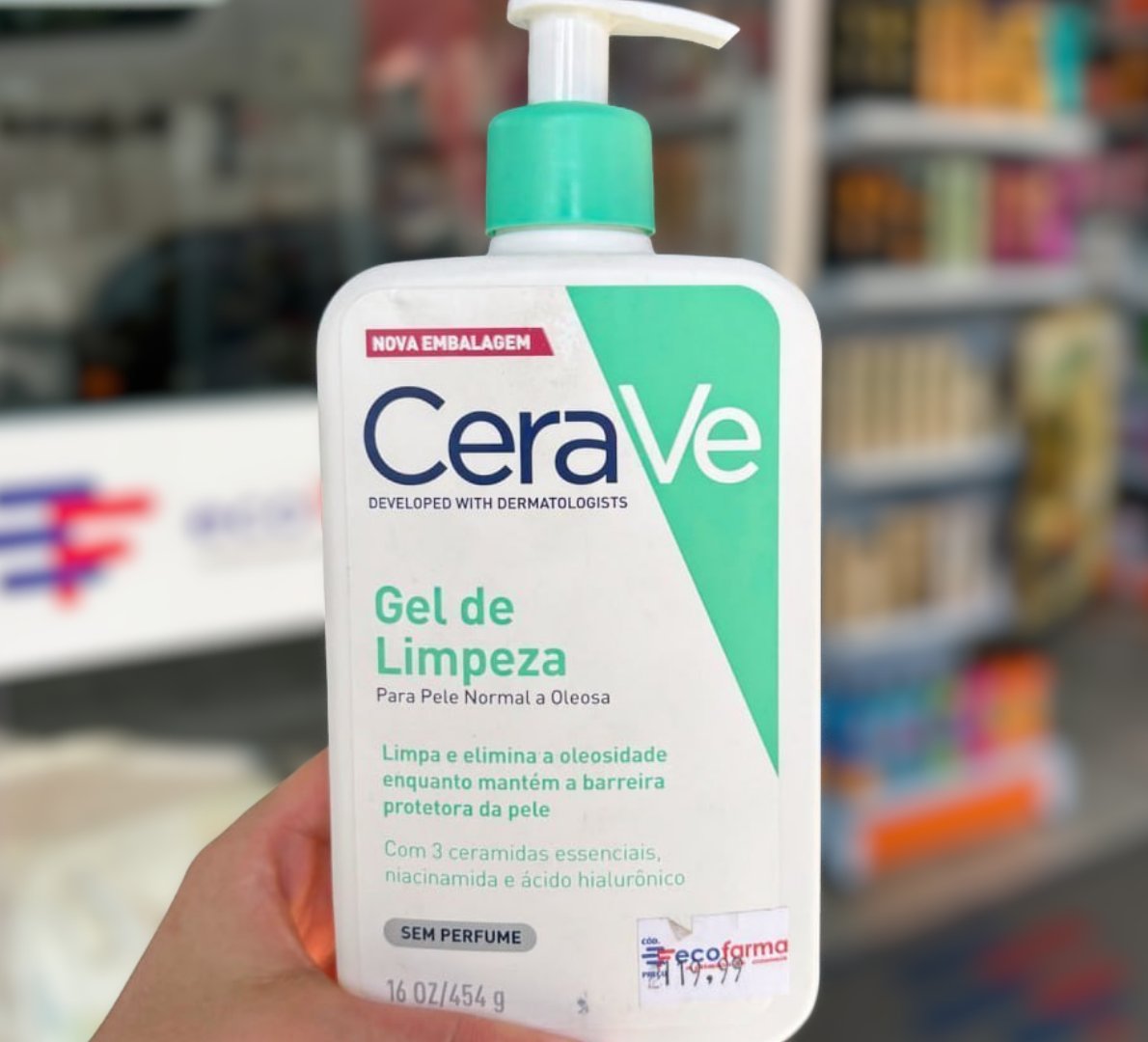 🫧 Gel de Limpeza Facial CeraVe 454g Pele Normal à Oleosa