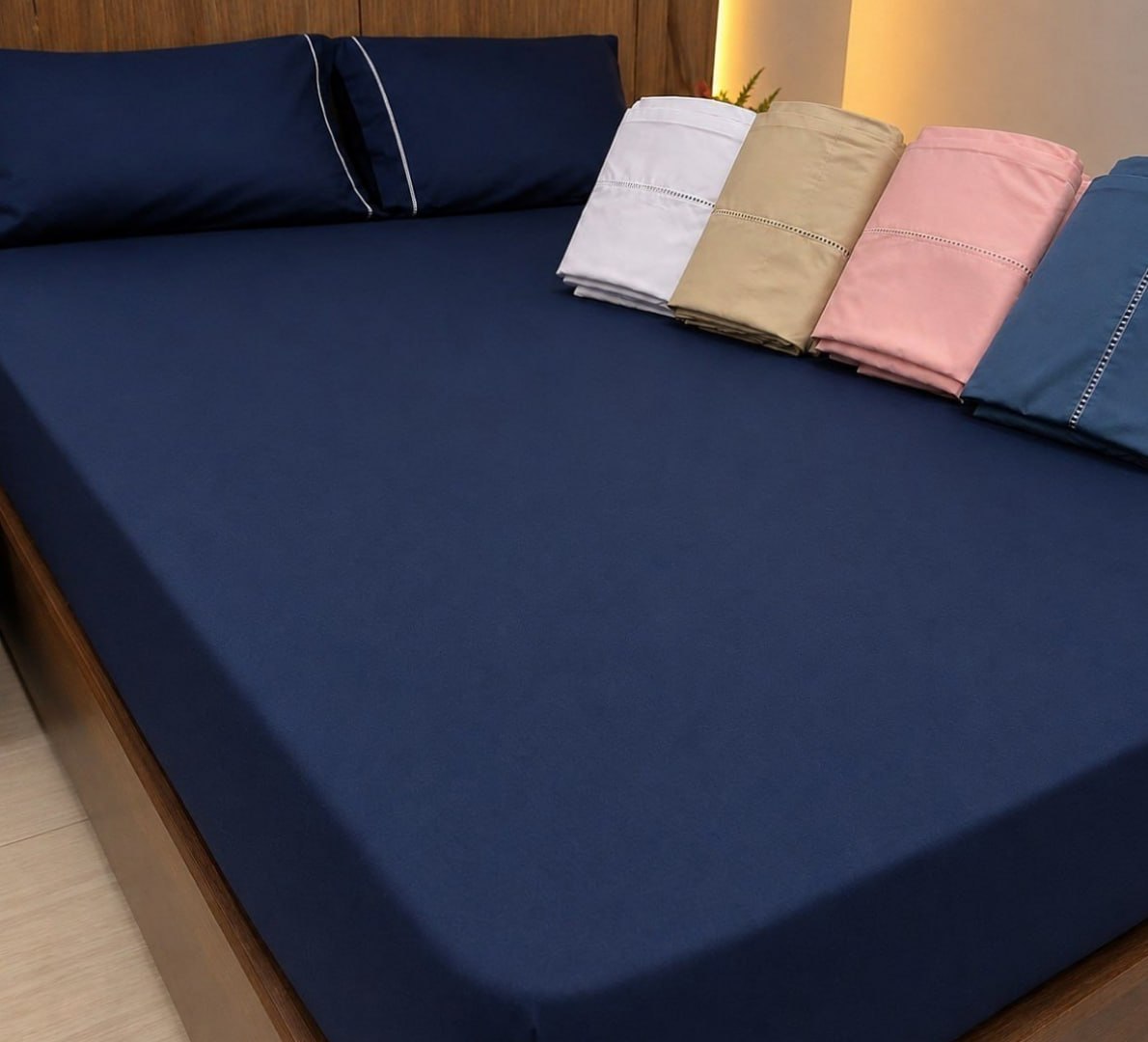 🛏 Jogo de Lençol Casal 400 Fios 3 Peças (várias cores)