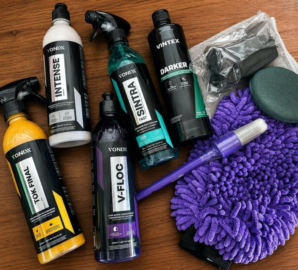 🫧 Kit Lavagem Vonixx: Shampoo V-Floc, Cera Tok Final, Intense, Sintra Fast, Darker Vintex