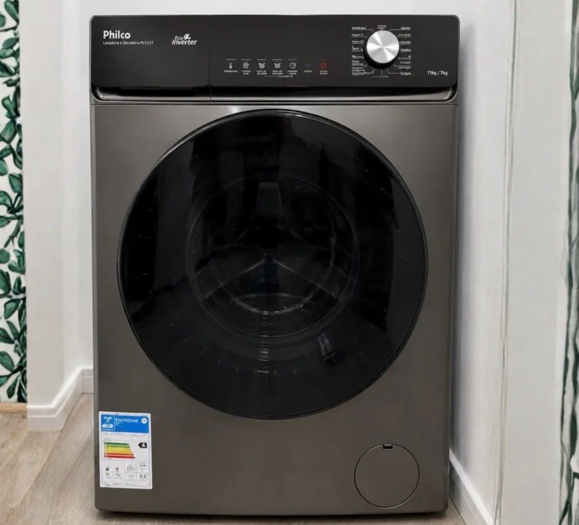 💧 Lava e Seca Philco 16 Programas PLS Eco Inverter 11kg Titânio