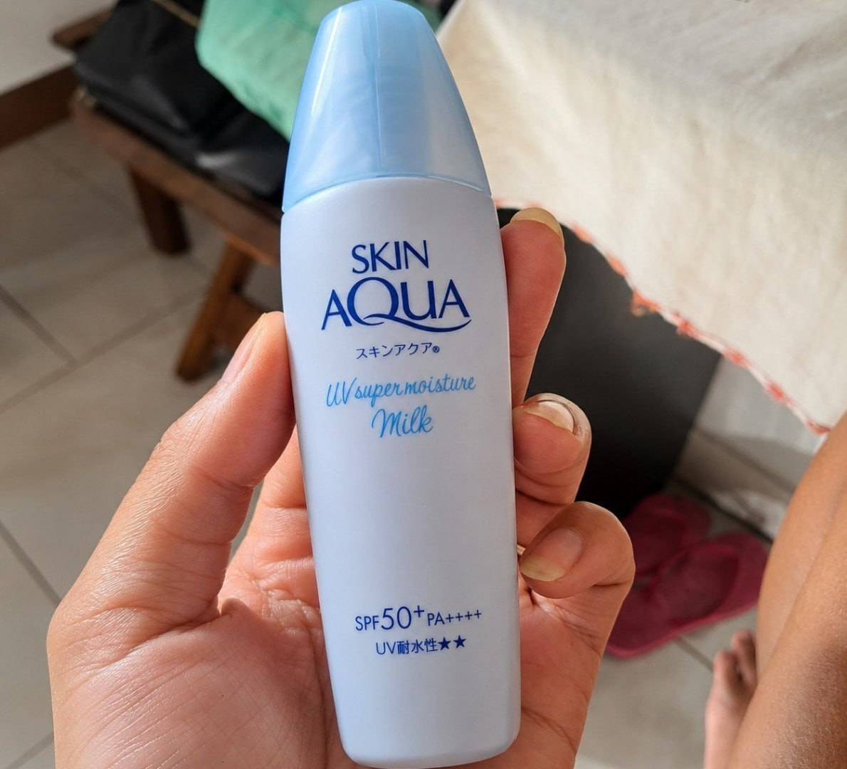 ☀️ SKIN AQUA® Super Moisture Milk 40g Protetor Solar Facial  FPS50