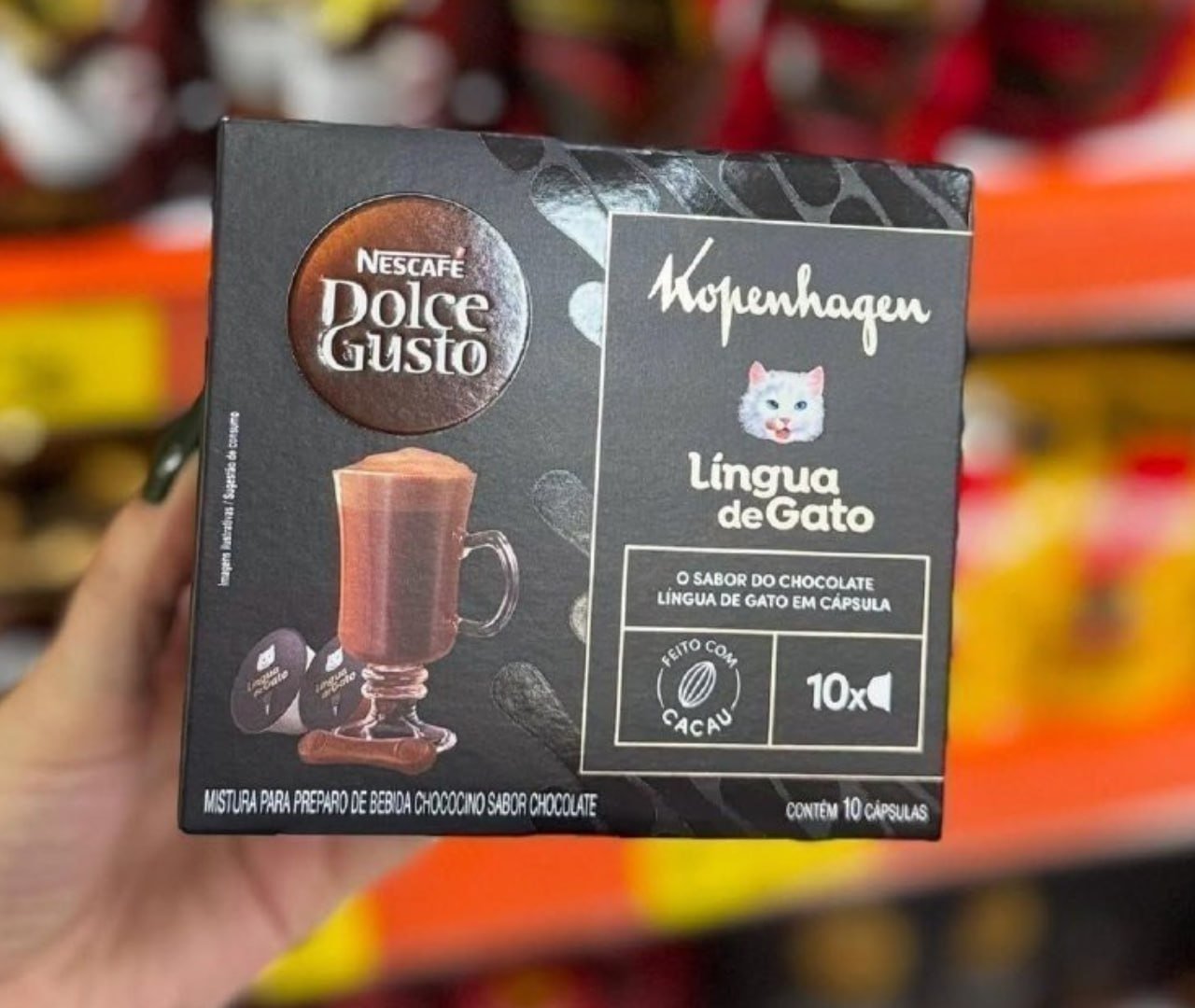 ☕️ Achocolatado em Cápsula Nescafé Kopenhagen Língua de Gato 10 cápsulas