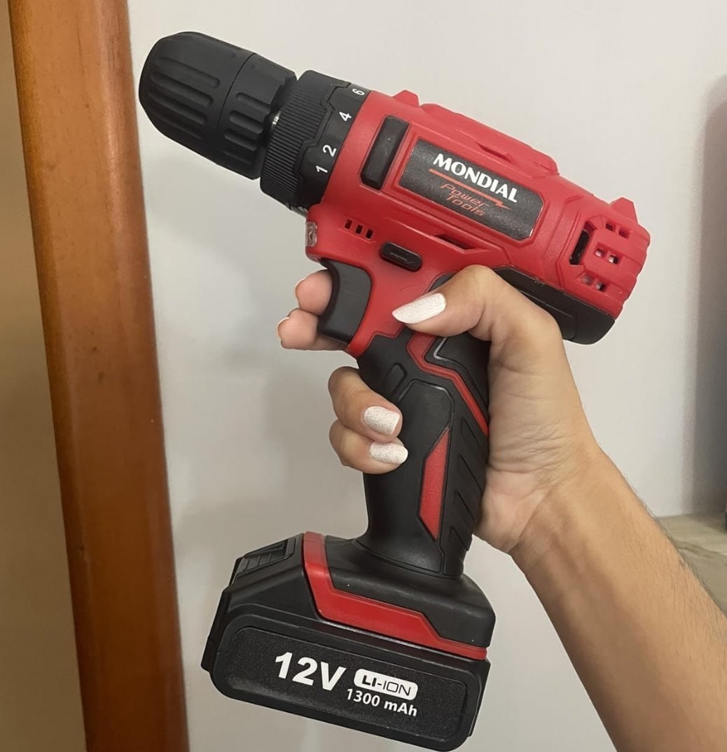 ✅ Furadeira e Parafusadeira à Bateria Mondial, 12V