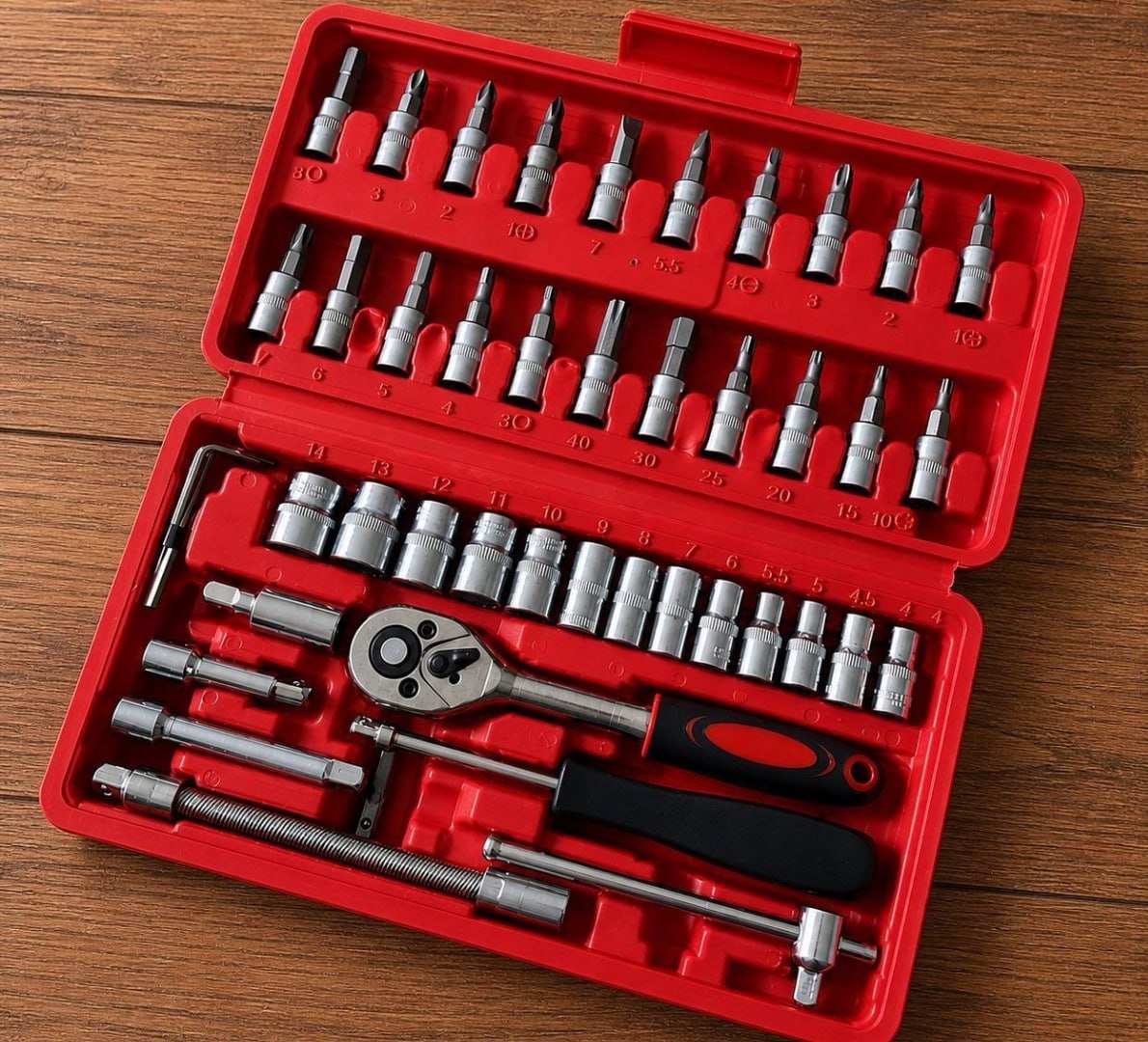 🔧 Kit Jogo Chaves Fenda Philips Catraca Soquete Allen Canhão 46 Peças