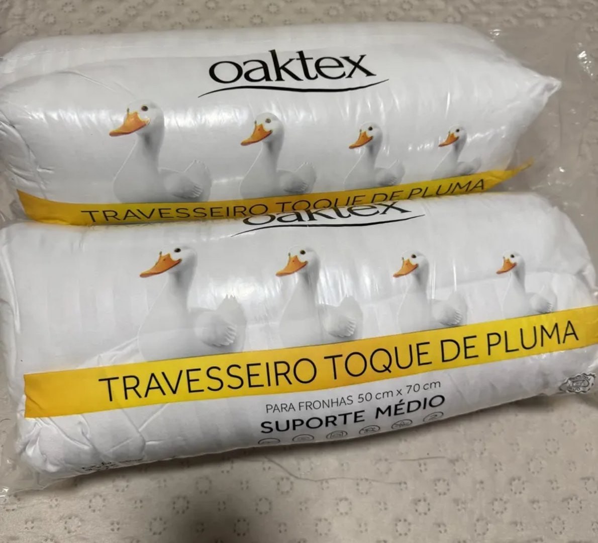 💤 Kit 4 Travesseiros 50x70 Antialérgico Toque de Pluma de Ganso Oaktex