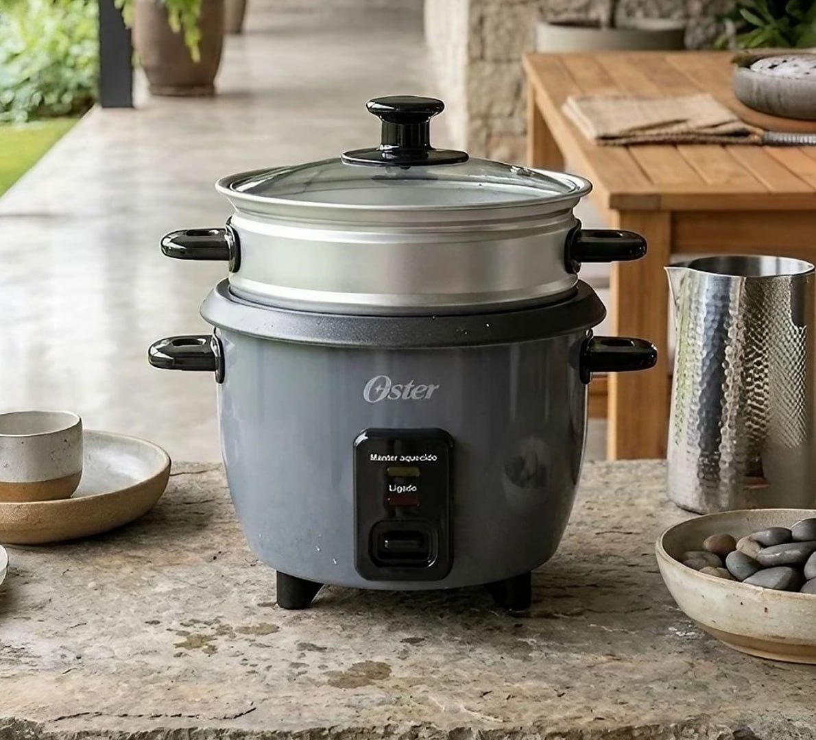 🍚 Panela Elétrica de Arroz 0,6L Oster Grafite (220v)