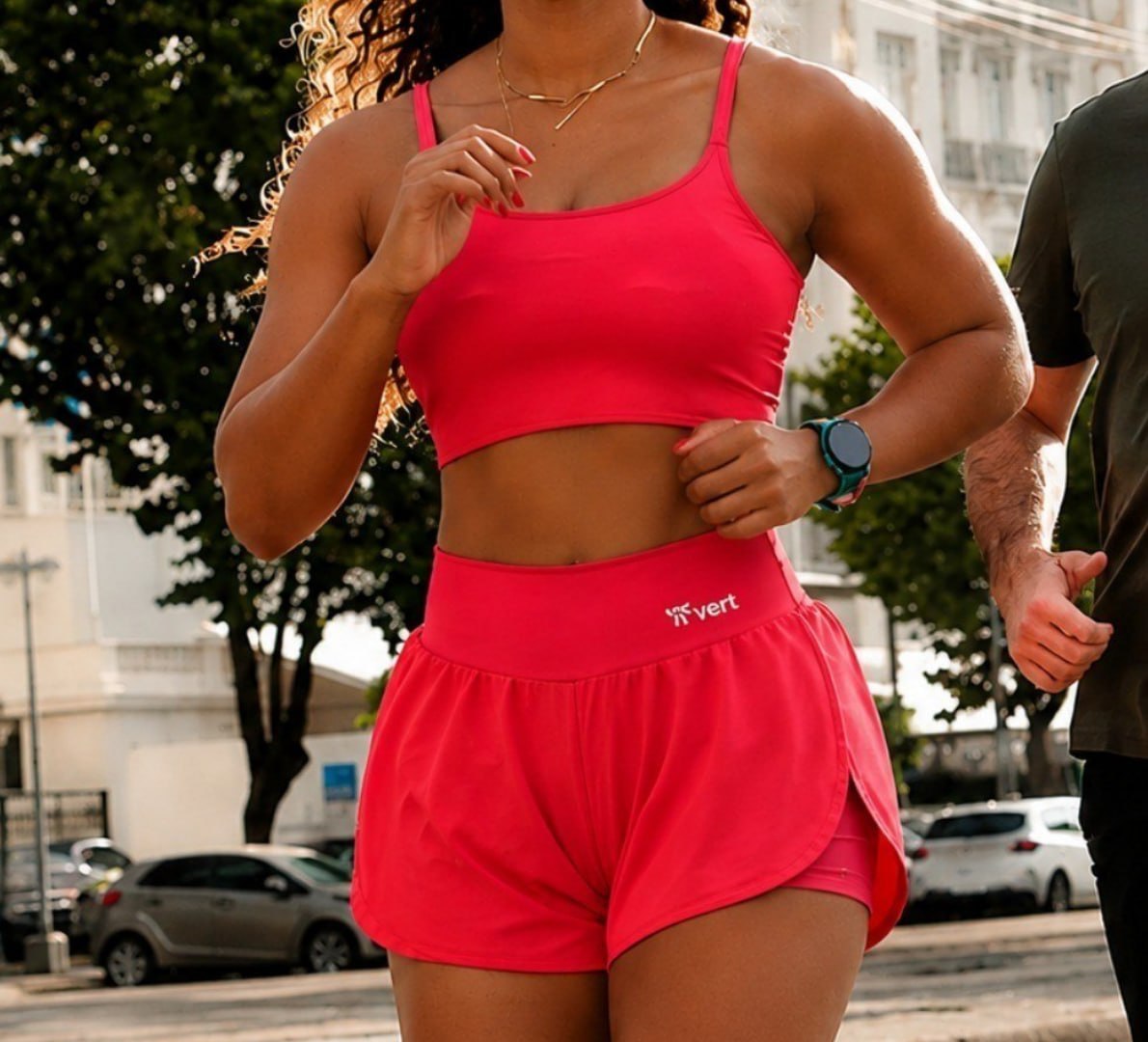✅ Conjunto Feminino Academia Top e Short Duplo Cintura Alta (várias cores)
