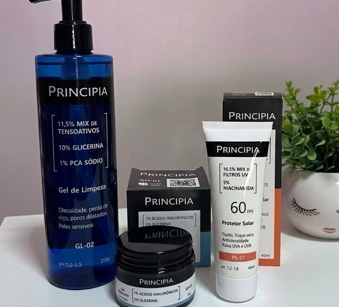 🧴 Kit Principia para Rotina de Skincare Pele Sensível com Protetor Solar FPS 60