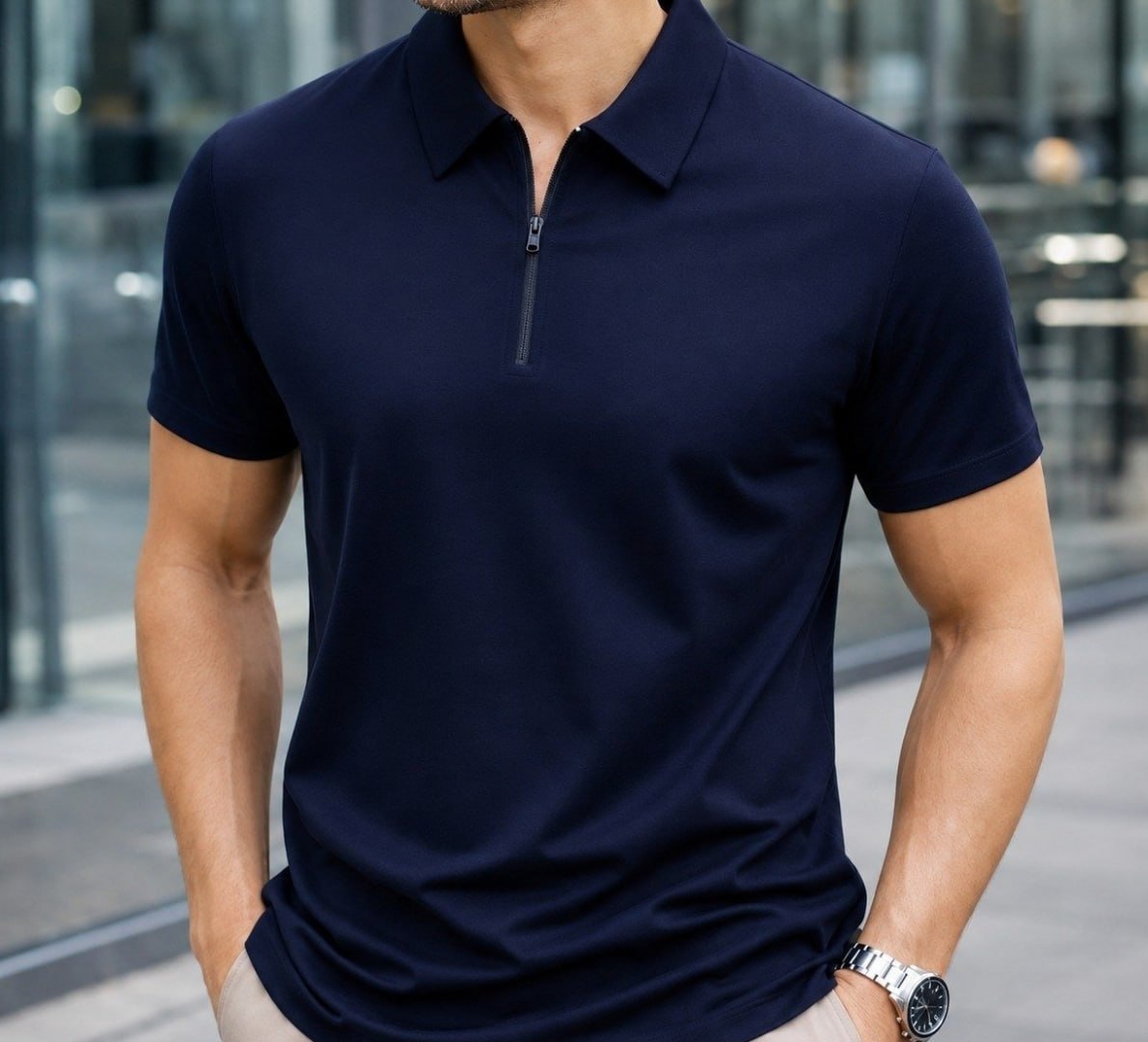 👕 Camisa Polo Zíper Tech Slim Fit (6 cores)