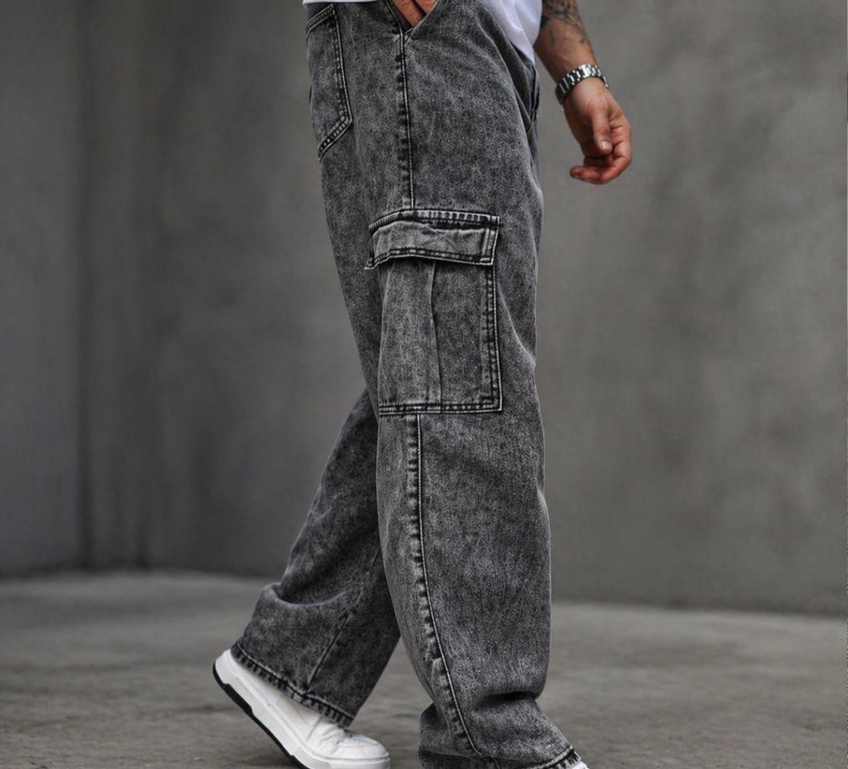 👖 Calça Cargo Masculina Jeans Streetwear
