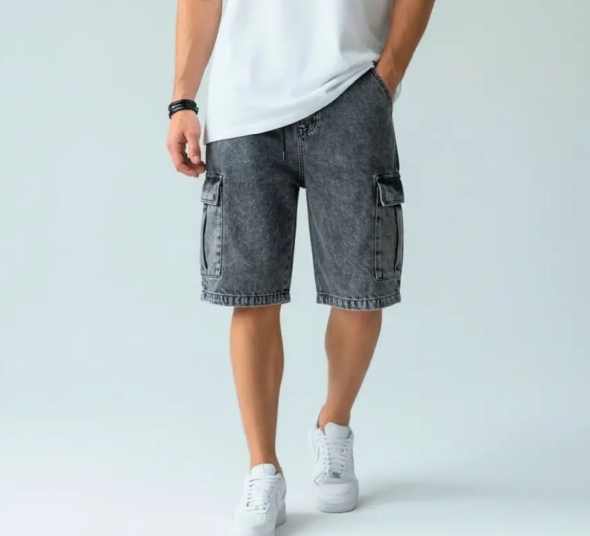 🩳 Bermuda Jeans Cargo Baggy Masculina