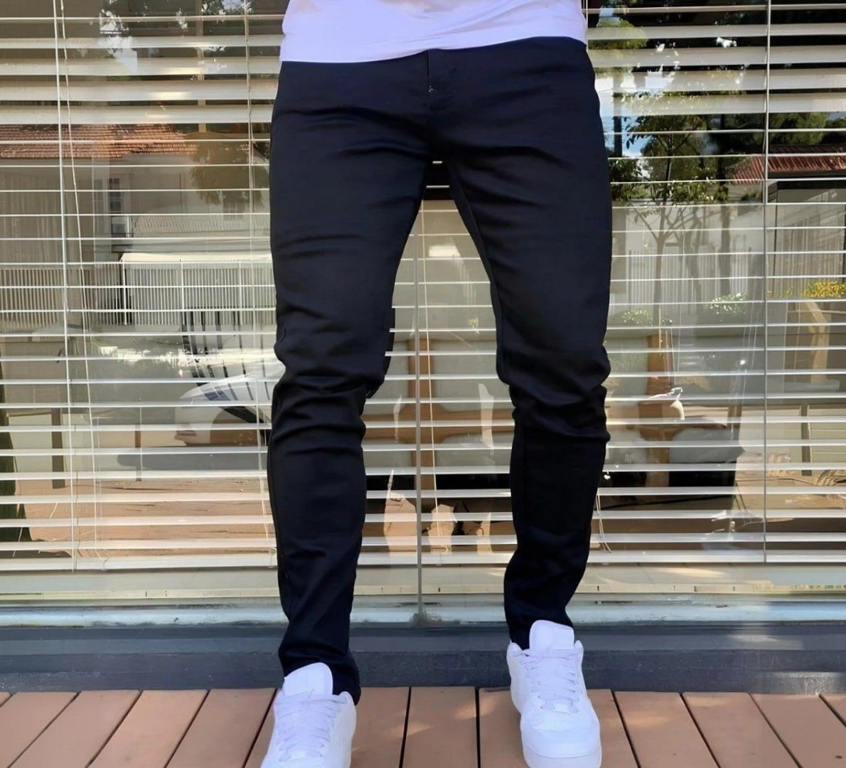 👖 Calça Skinny Preta Masculina Jeans C/ Elastano Lycra