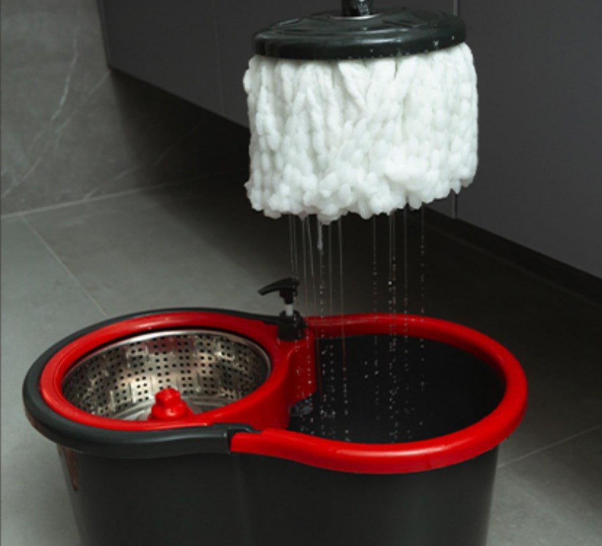 ✅ Powermaid Mop Giratorio Pro - Centrífuga de Aço Inox e Balde de Enxague 7L