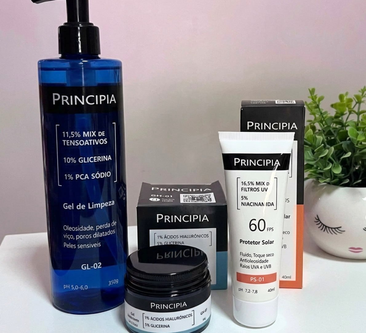 🧴 Kit Principia para Rotina de Skincare Pele Sensível com Protetor Solar FPS 60