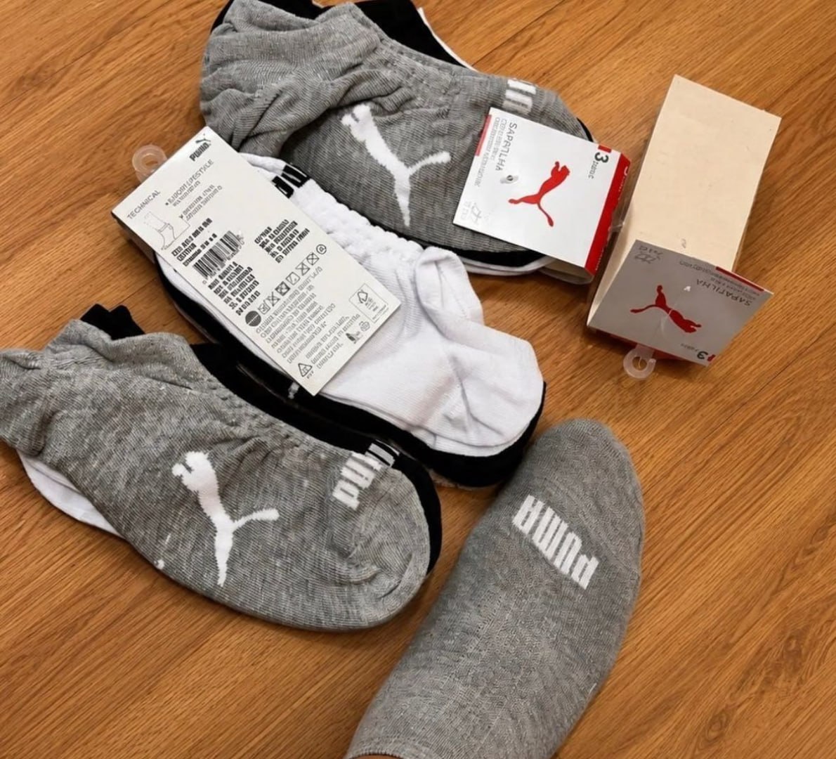 🧦 Kit com 9 Pares Meias Puma Soquete Invisível