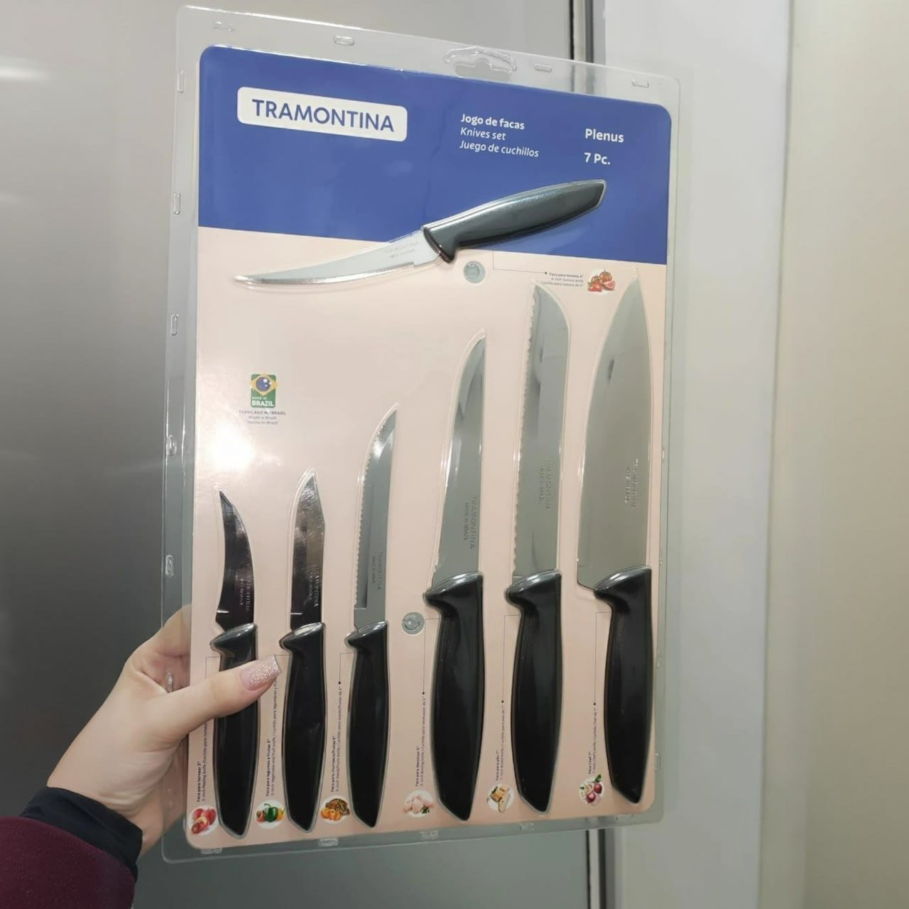 🔪 Jogo de Facas Tramontina Plenus em Aço Inox 7 Peças