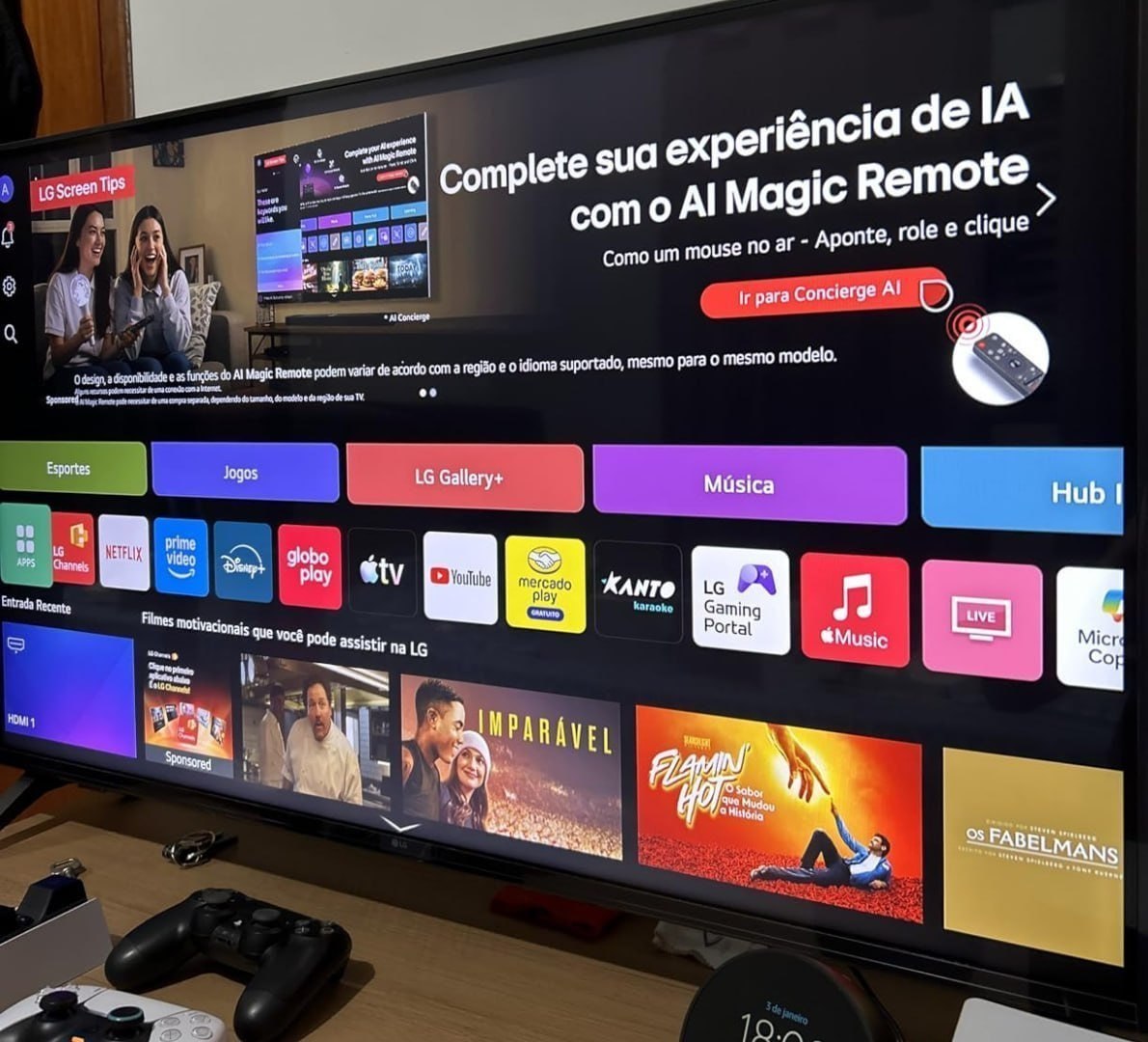 📺 Smart TV LG 65" 4K AI Magic Remote WebOS α7