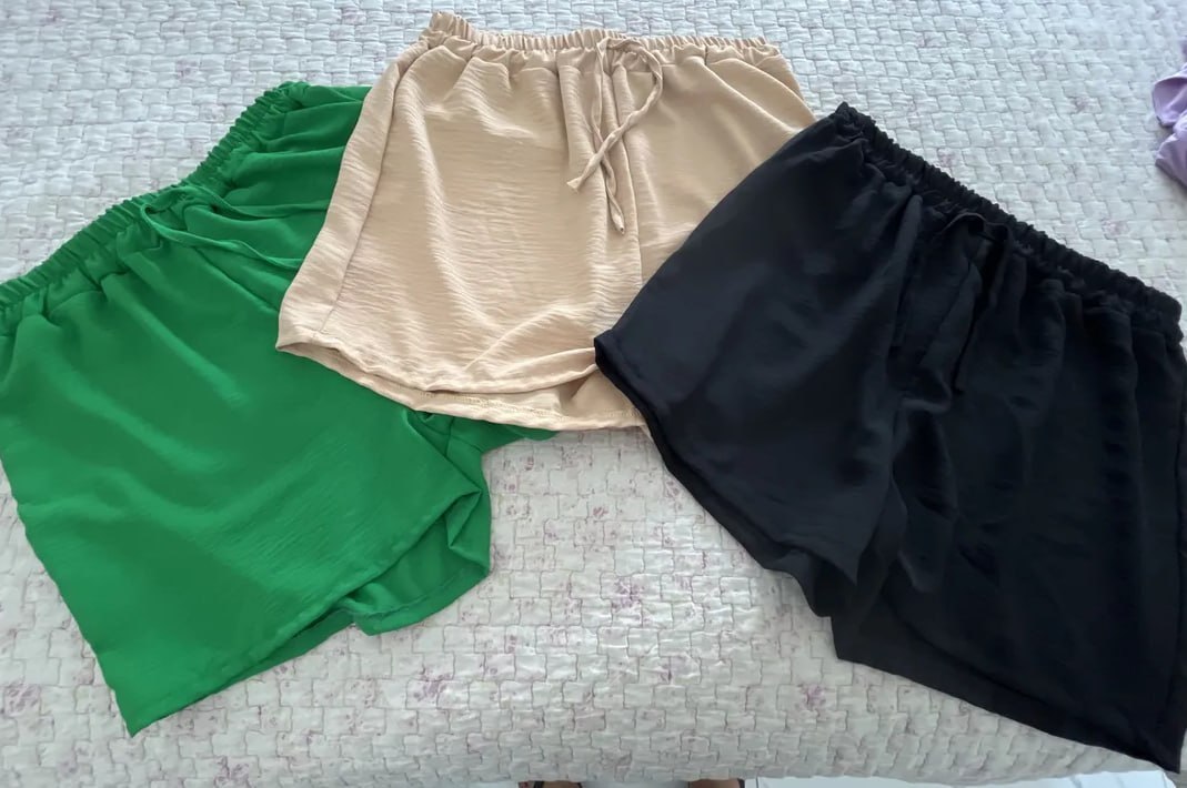 🩳 Kit 3 Shorts Feminino Basico