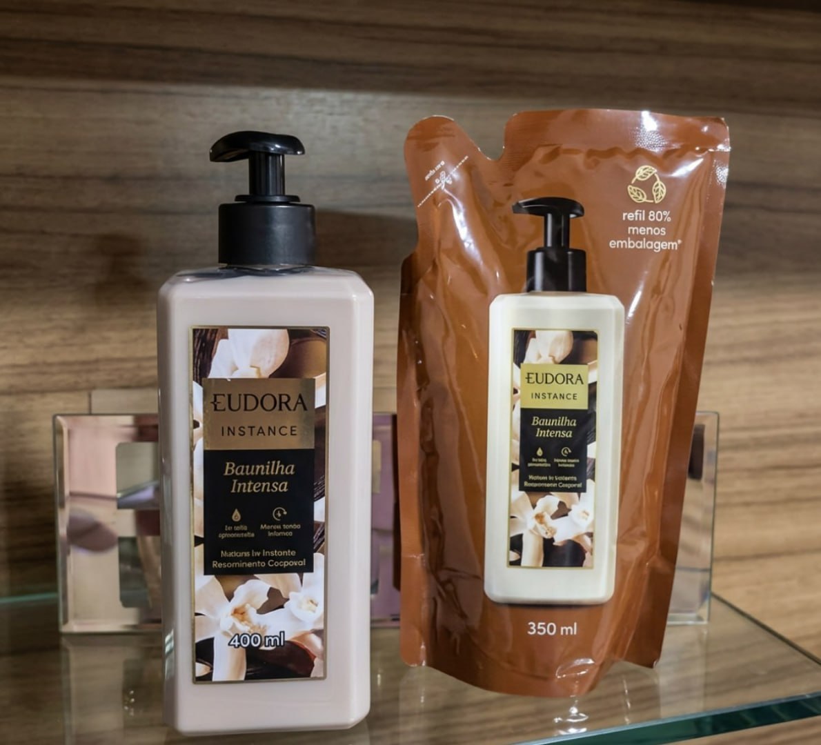 🧴 Combo Instance Baunilha: Creme Hidratante 400ml + Refil 350m