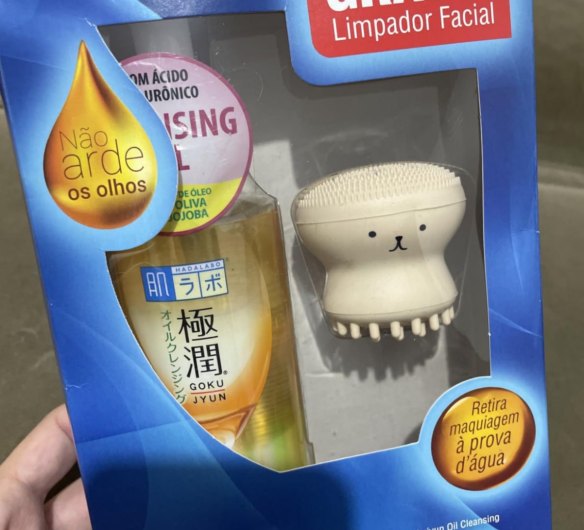 🫧 Hada Labo Kit Limpeza Facial Cleansing Oil + Massageador Facial Polvo