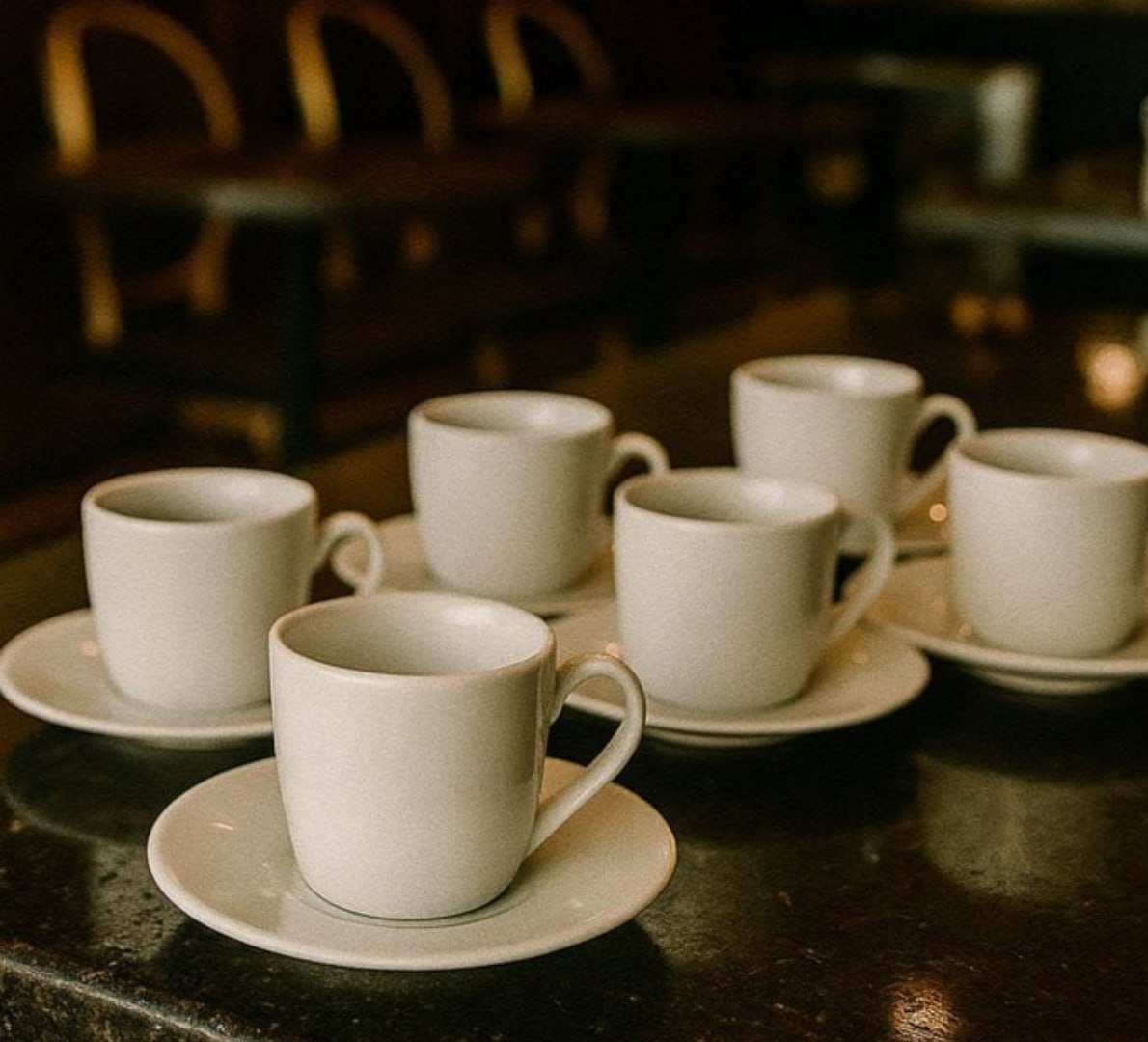 ☕️ Jogo Xícaras Café Com Pires Porcelana Branca - 12 Peças
