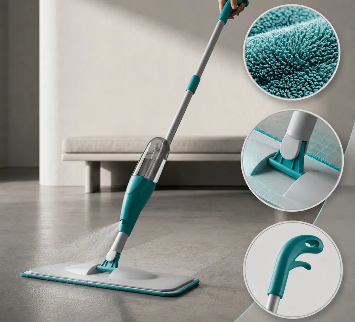 ✅ MOP Spray Rodo Esfregão c/ Reservatório