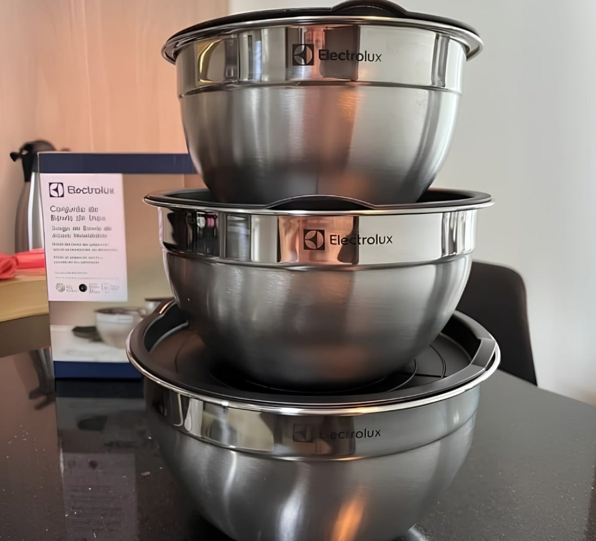🍲 Conjunto de Bowls e Medidores de Inox 3 Peças Electrolux