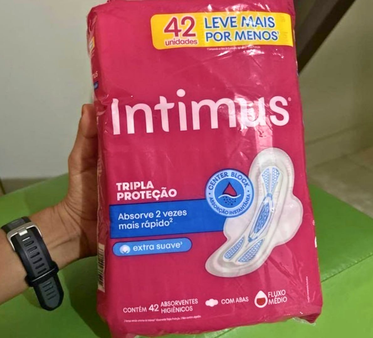 ✅ Absorvente Intimus Toda Protegida Dia Suave com abas - 42 unidades