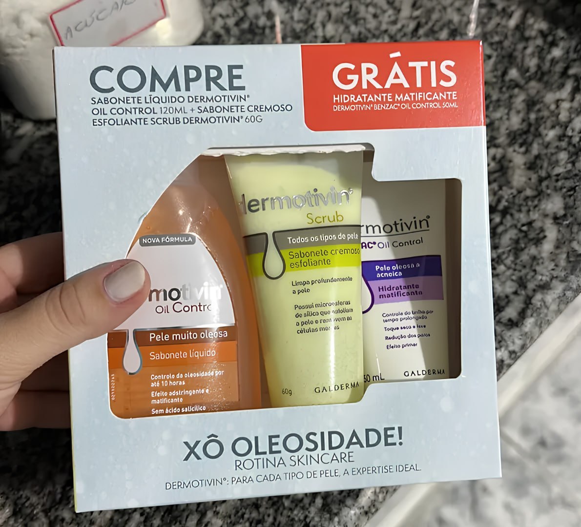 🧴 Kit Sabonete + Scrub + Hidra Benzac -Dermotivin Pele Oleosa