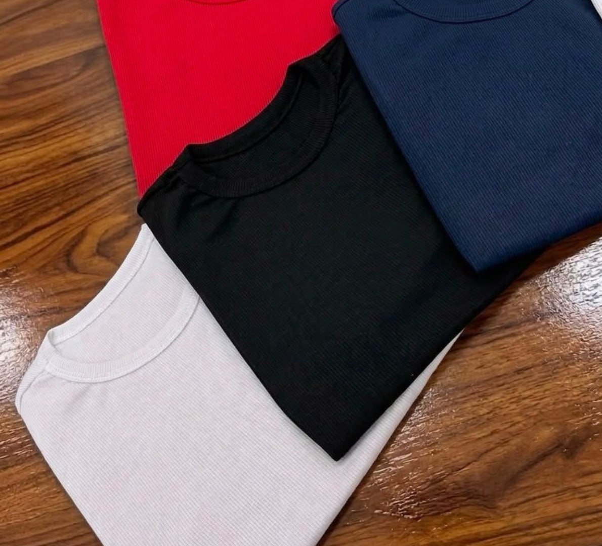 👕 Kit 4 Camisetas Caneladas Ribana Premium