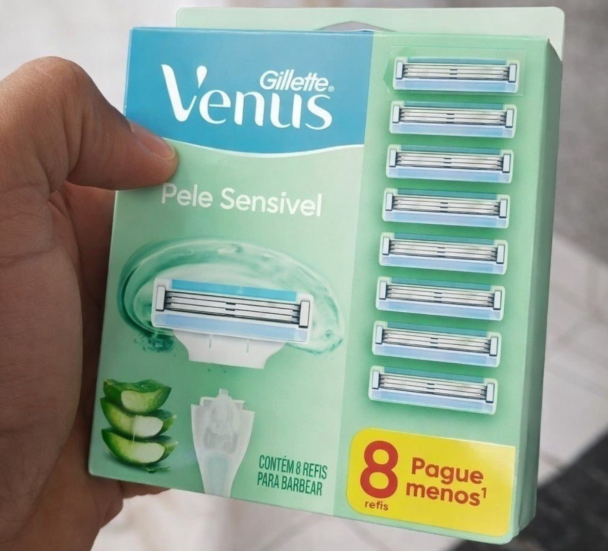 🪒 8 Uni. Carga Gillette Vênus Pele Sensível c/ Aloe Vera
